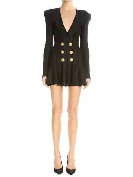Fashion Forward, Function First Black A-Line Knit Mini Dress