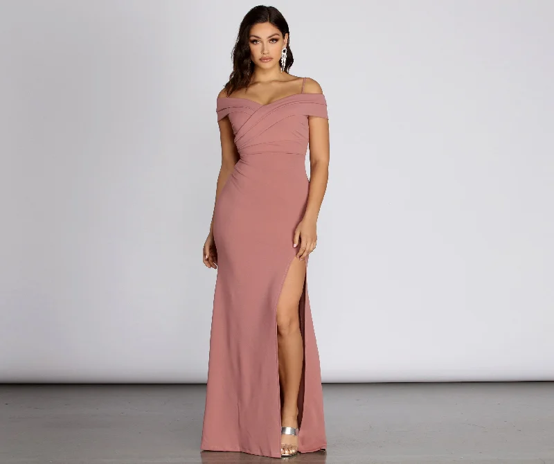 Shop Stylish Fashion At Unbeatable Prices Now Lisa Marie Formal Charming Pleated Crepe Dress
