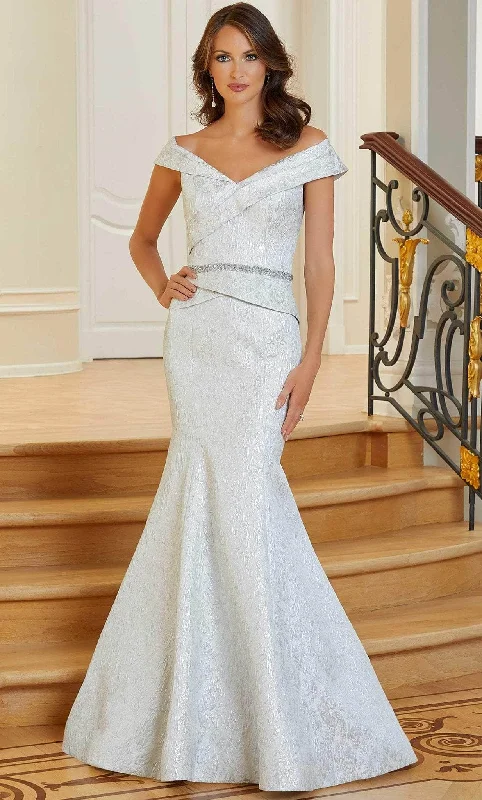 Chic Style MGNY By Mori Lee 72701 - Brocade Mermaid Peplum Gown