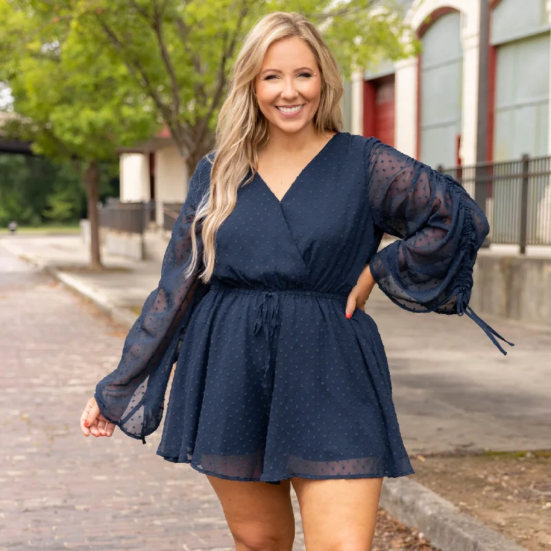 Holiday Special Offers Night Lights Romper, Navy