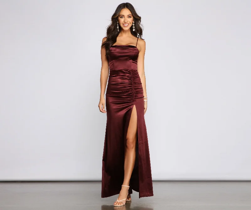 Flash Sale On Trendy Outfits – Don't Miss Out Nemi Formal High Charming Slit Ruched Dress