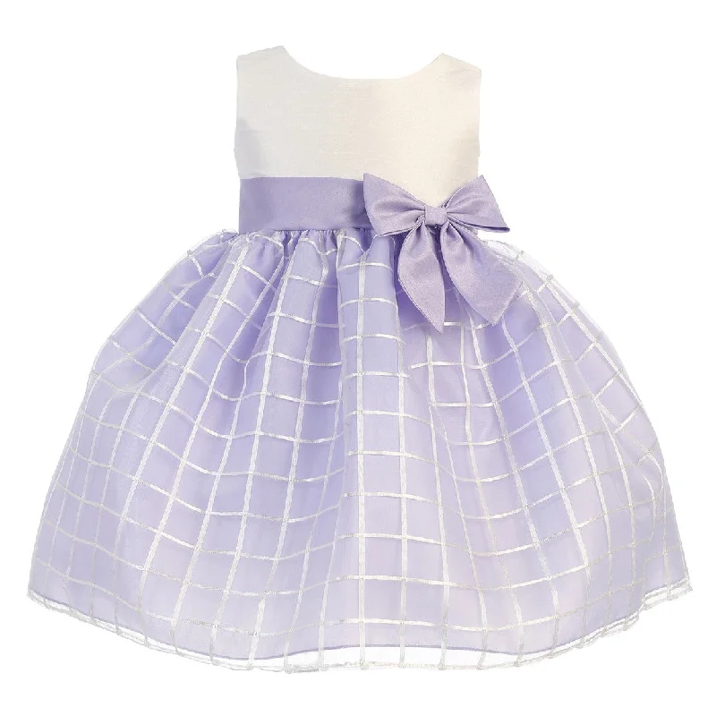 High-Quality Women’s Fashion Dresses Big Girls Lilac Poly Silk Embroidered Organza Easter Dress 7-12