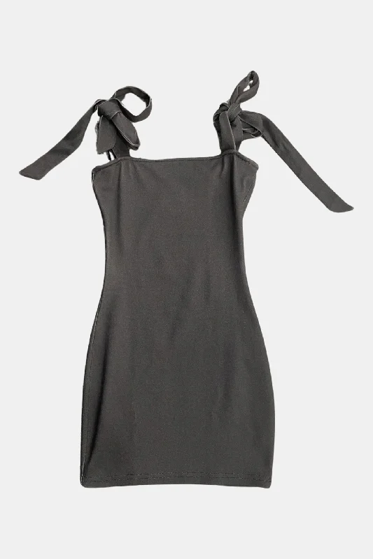 Women's Party Outfit Black Chloe Tie Strap Dress