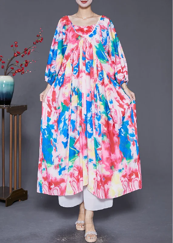 Limited-Time Offers On Elegant And Casual Styles Bohemian Oversized Tie Dye Exra Large Hem Cotton Beach Dresses Fall