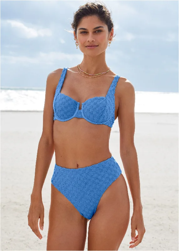 Fashion Sale Softcheck Underwire Top - Blue