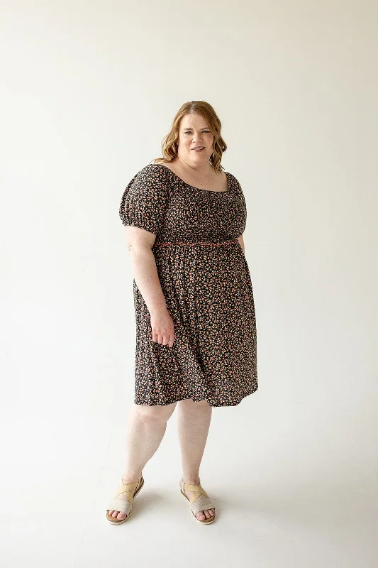 Sophisticated Style DAINTY FLORAL SMOCKED BODICE DRESS