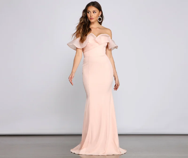 Women's Sporty Clothes Daphne Formal Stylish Ruffled Mermaid Dress