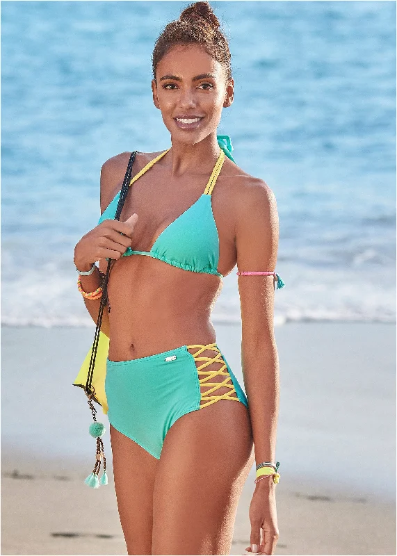 Versatile Wardrobe Essentials Strappy Triangle Bikini Top - Sun & Sea
