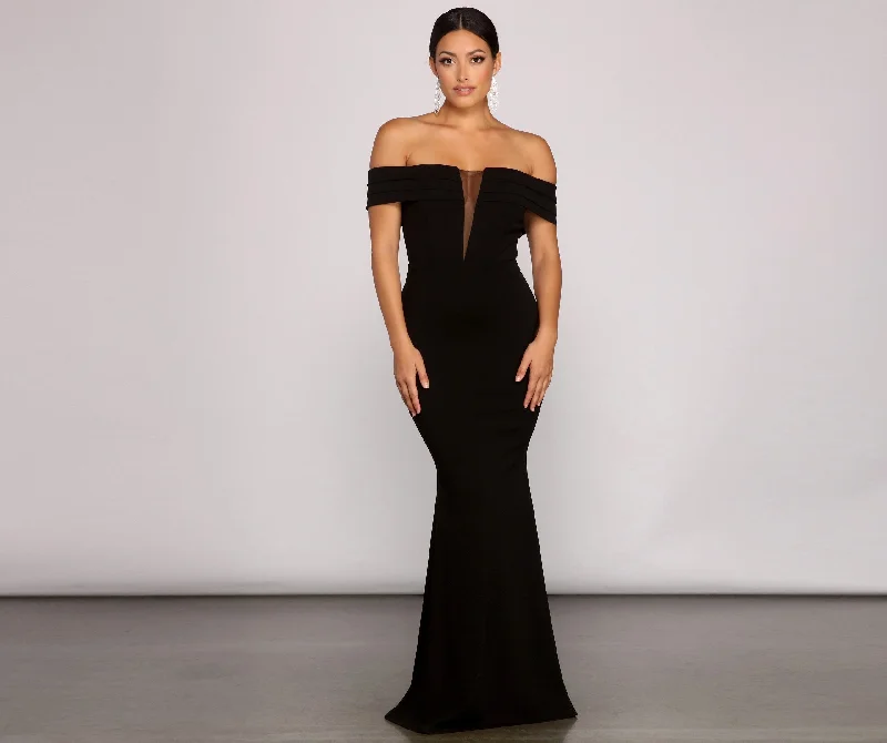 Effortless Style, Effortless Savings Olivia Formal Off Charming The Shoulder Crepe Dress