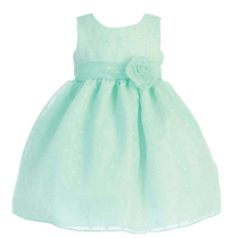 Chic Women’s Clothing for Work and Travel Mint Green Dot Flower Burnout Easter Flower Girl Dress Girls 5-7