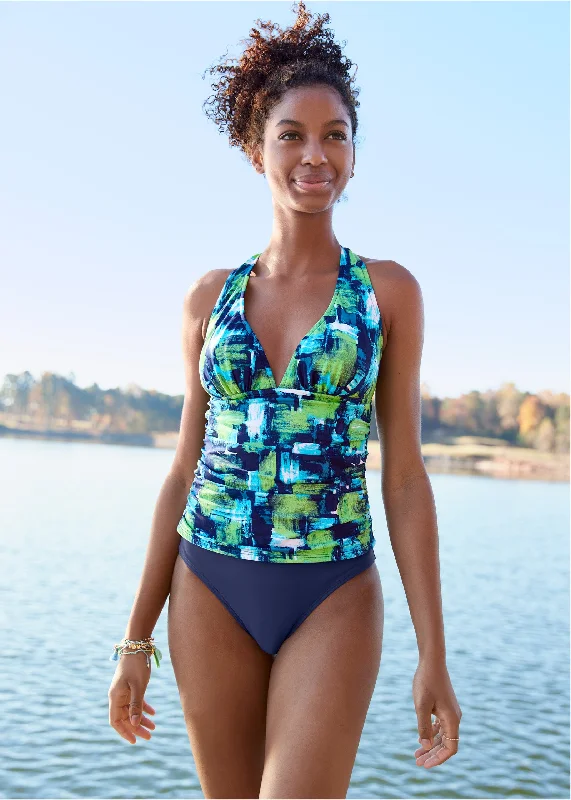Summer Sale Smoothing V-Back Tankini - Paint By Numbers