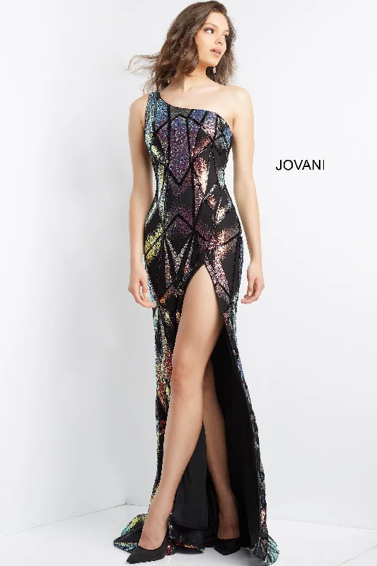 Athleisure Wear Jovani 06417 One Shoulder Sexy Evening Dress