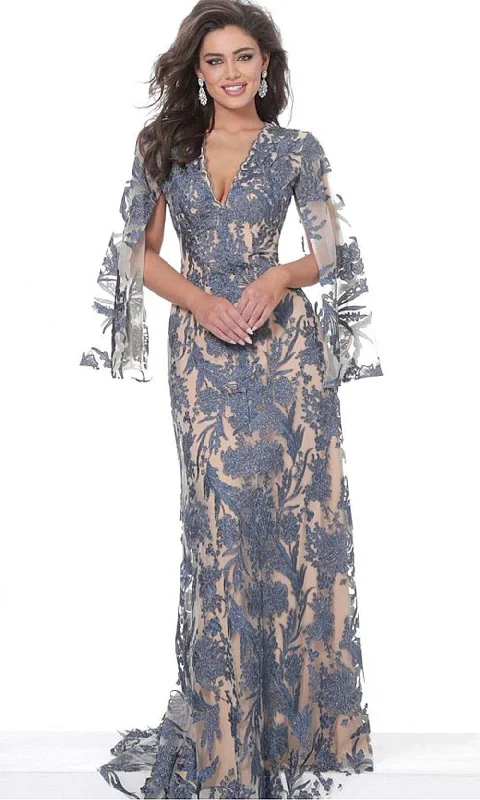 VIP Member Discount Jovani - 00752 Cape Sleeve Novelty Lace Sheath Gown