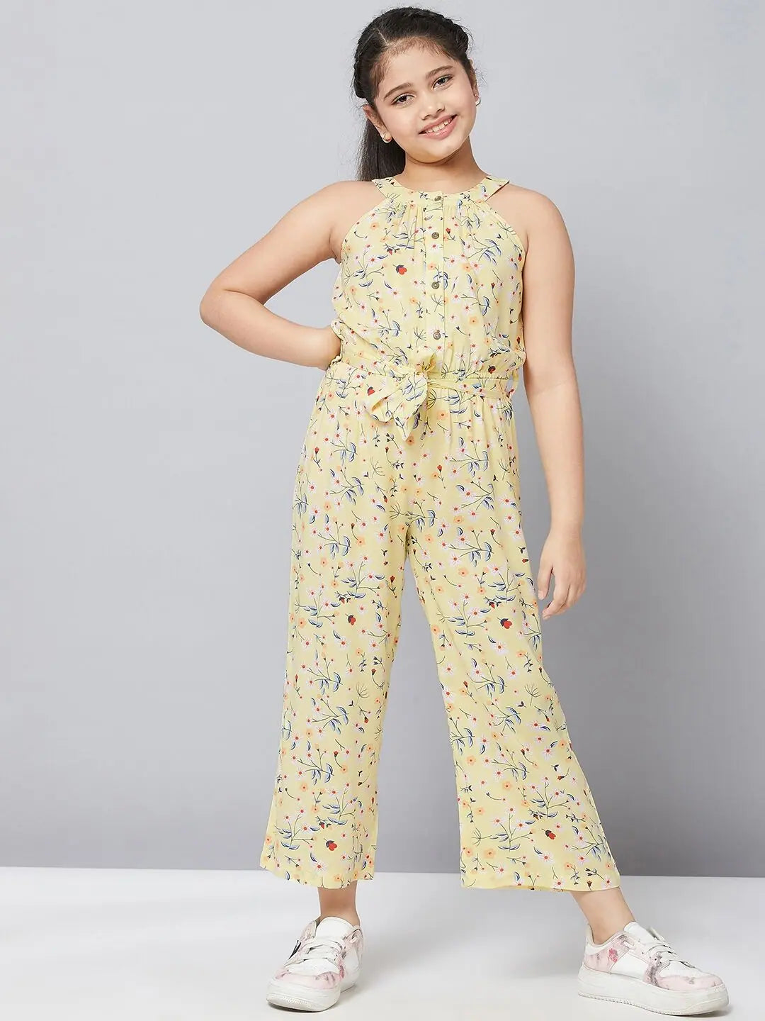 Cool Prices Girl's Trends Printed Jumpsuit Yellow