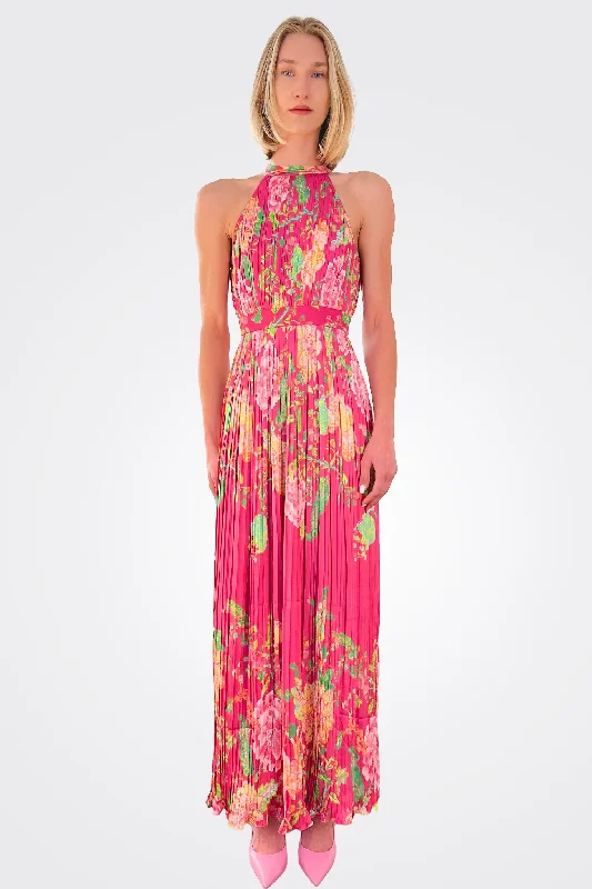 Festival Fashion Chloe Maxi Dress - Fuchsia Pink