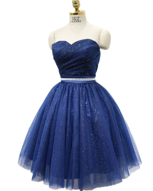 Clearance Event Glitter Cheap Royal  blue girls party Dress Short Evening Dresses with Belt SP744