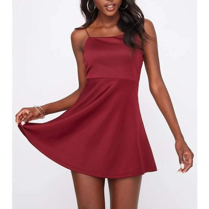Stupidly Low Prices FashionSierra - Women's Holiday Summer MIni Dress Solid Sleeveless Party Beach Ladies Loose Short Dress Sundress Sleepwear Outwear