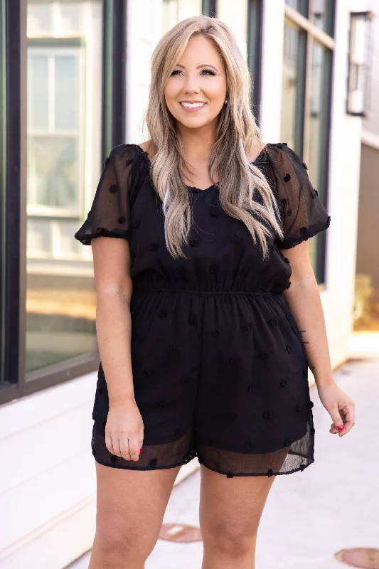 Athleisure Wear Timeless Essence Romper, Black