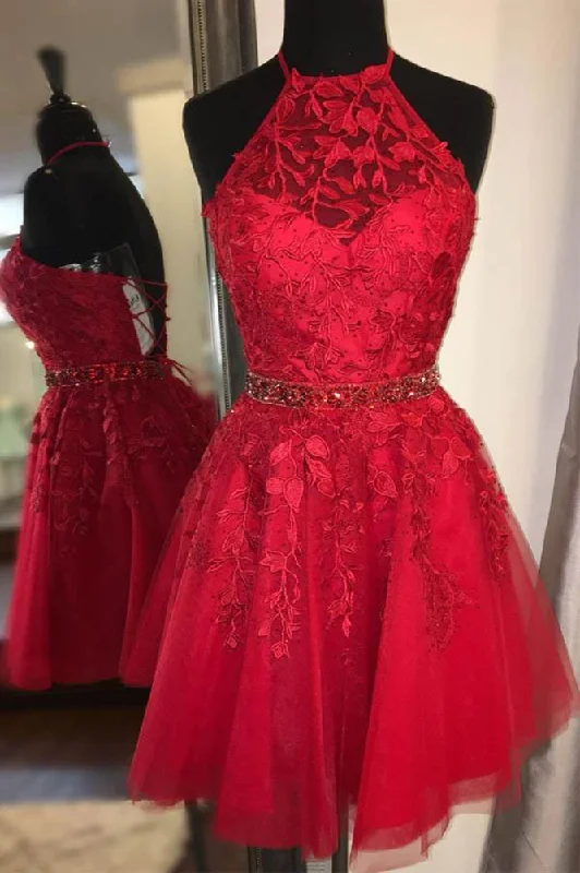 Limited Time Offer Women Lace Prom Dresses Short Cocktail Gowns Girls Appliques Homecoming Dresses Short Graduation Dress YHD014