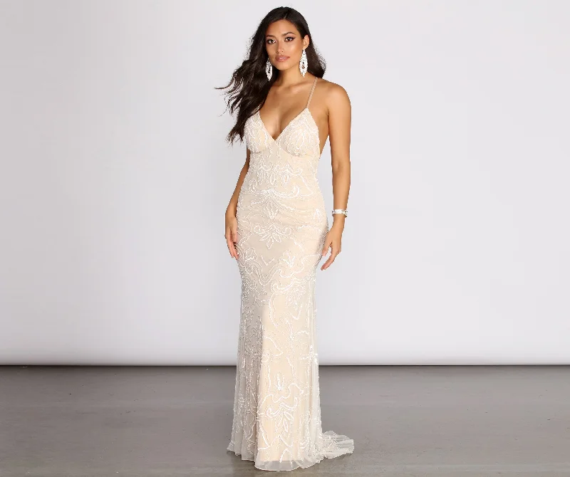 Everyday Glamour Marilyn Formal Stylish Beaded Dress