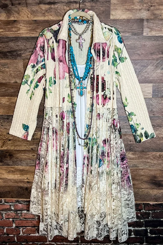 Seasonal Trends RECORD BEAUTY FLORAL LACE JACKET MULTI-COLOR