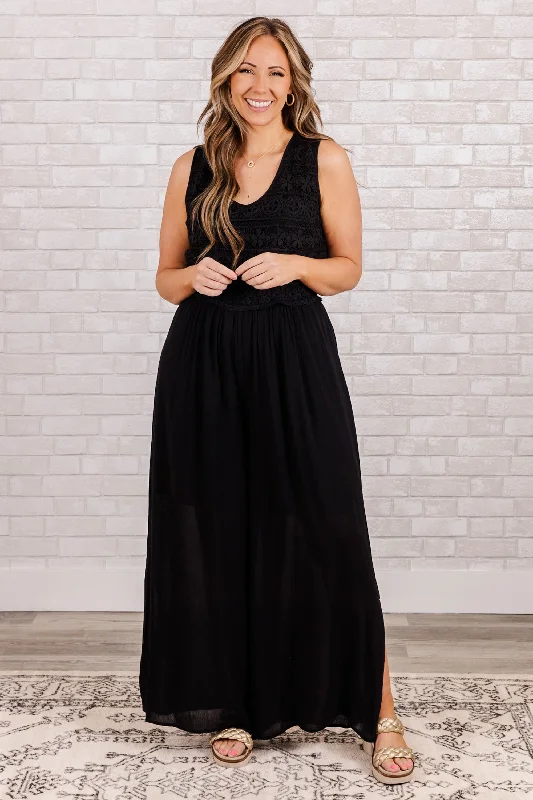 Holiday Gift Guide Sale Boho In Lace Jumpsuit, Black