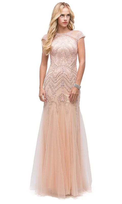 Top 10 Women's Online Clothing Stores Dancing Queen 9734 - Cap Sleeve Trumpet Prom Gown