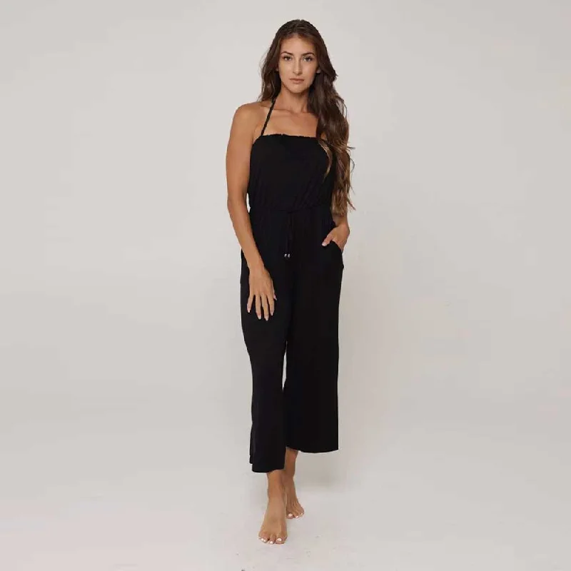 Trendy Outfits For Girls J Valdi Kira Jersey Sleeveless Jumpsuit Cover Up - Black
