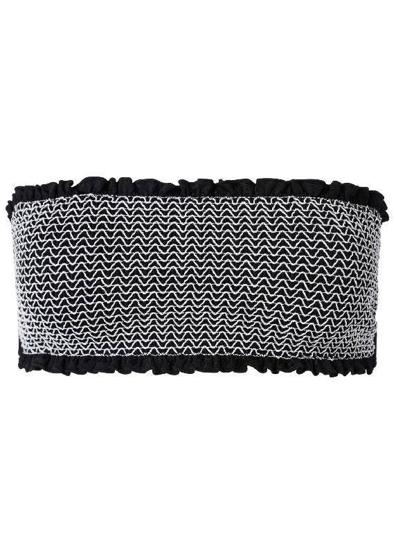 VIP Member Discount Smocked Bandeau Top - Black Beauty