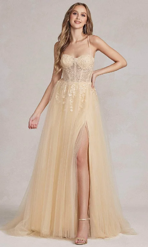 Trend Leading Collection Nox Anabel J1089 - Sleeveless Sheer Embroidered Ballgown