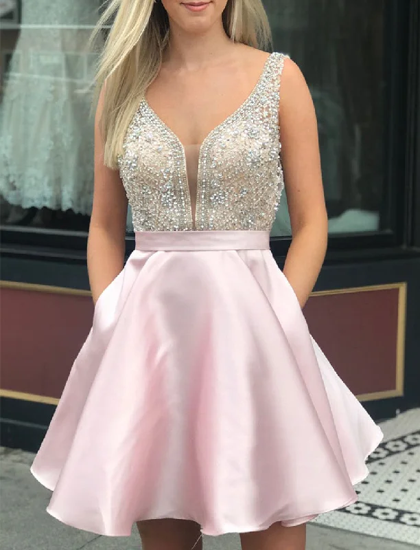 Earthy Tones Women Beads Prom Dresses Short Cocktail Gowns Girls Homecoming Dresses Short Graduation Dress YHD063