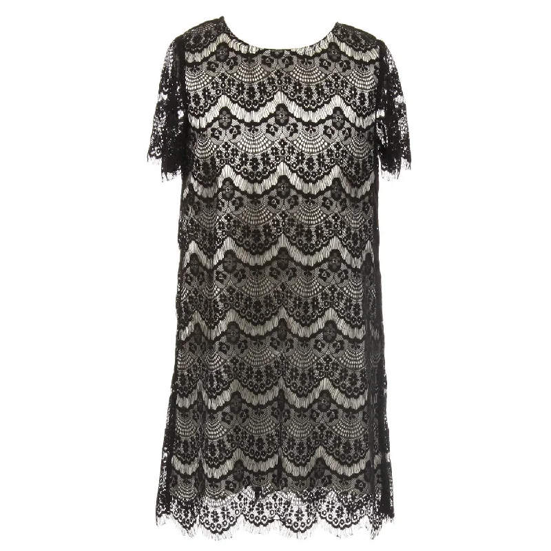 Women’s Clothing for Every Season and Trend Little Girls Black Eyelet Lace Scallop Short Sleeved Party Dress 2-4T