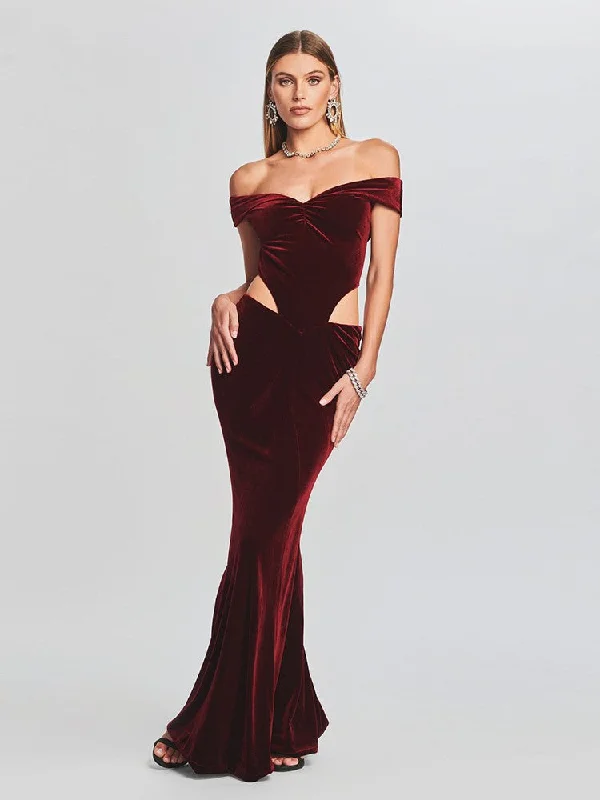 The Good Stuff Lara Glitter Stylish Velvet Mermaid Dress