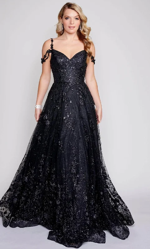 Women Fashion Nina Canacci 4305 - Cold Shoulder Sleeve A-line Gown