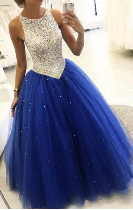 Cheap Women's Clothing Online Siaoryne Royal Blue Beaded Ball Gown Girls Sweet 16 Prom Party Dresses Vestidos De 15 Anos