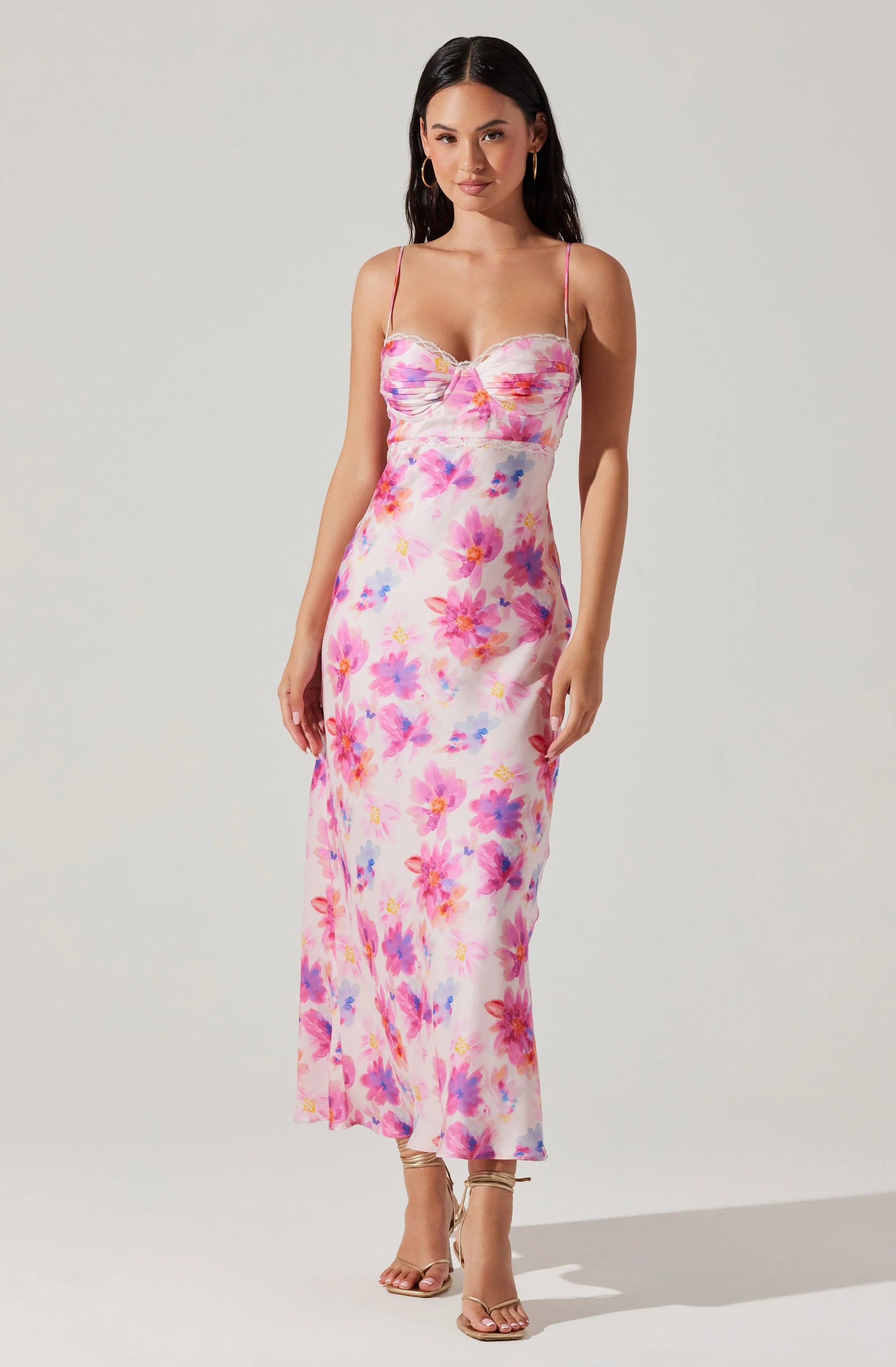 Relaxed Style Florianne Floral Satin Maxi Dress