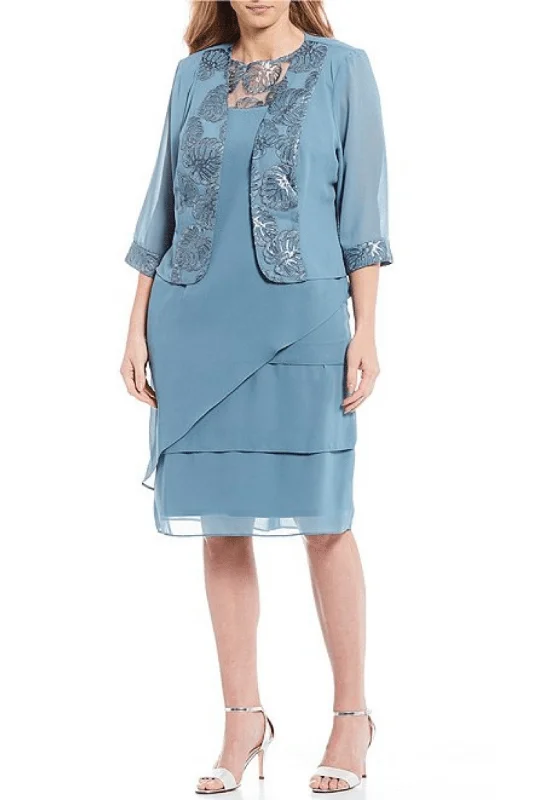 Woman Clothing Maya Brooke Short Plus Size Jacket Dress 29149