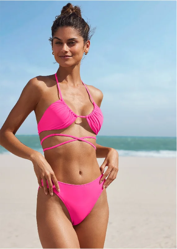 Must-Have Styles Ibiza Triangle Bikini Top - Hot Pink