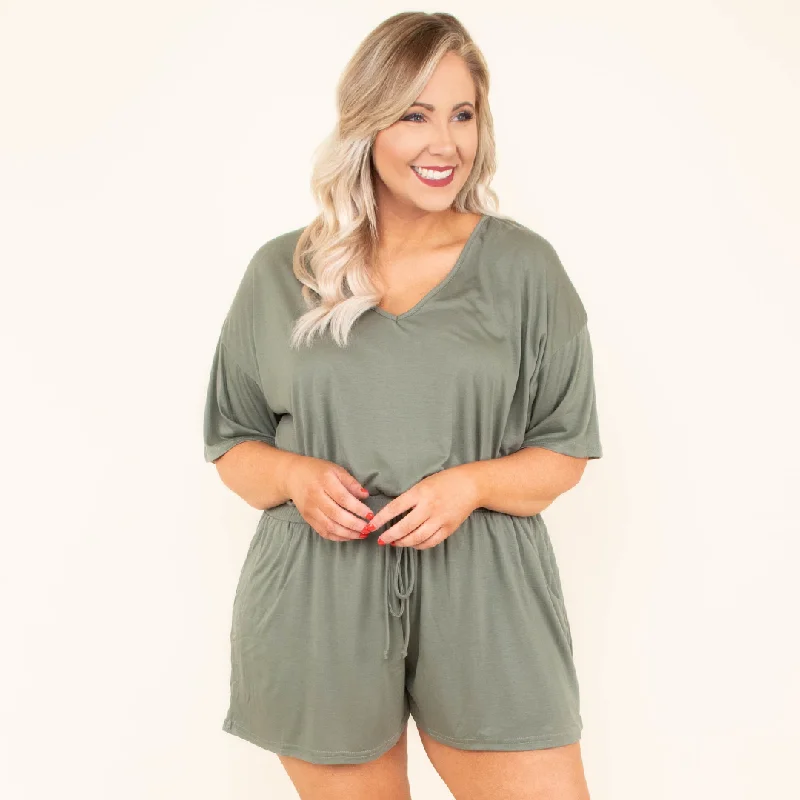 Casual Wear Your Number One Romper, Sage