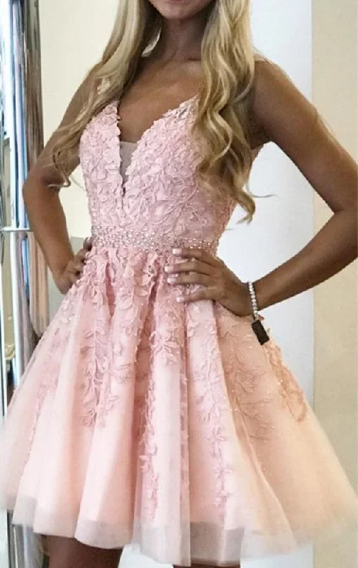 Bold Prints Casual Chic Women Lace Prom Dresses Short Cocktail Gowns Girls Appliques Homecoming Dresses Short Graduation Dress YHD031