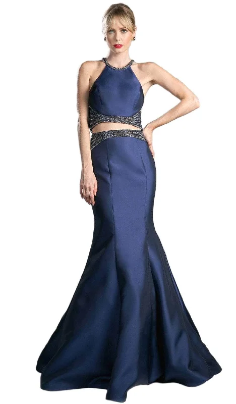Special Occasion Wear Ladivine CB0023 - Halter Neck Beaded Two-Piece Mermaid Gown