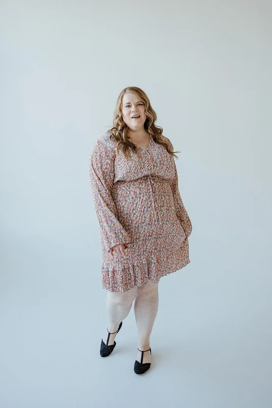 Chic Casual Style BOHO FLORAL DRESS WITH RUFFLE HEM IN FESTIVE BLOOM