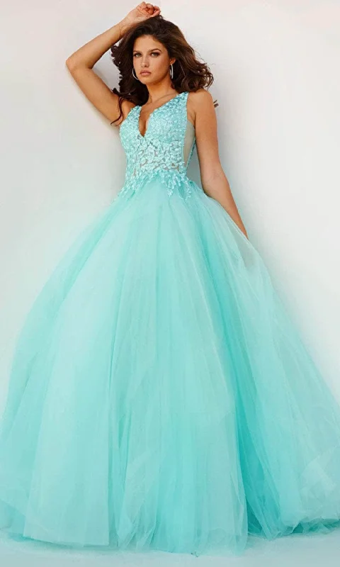 Limited Time Deal Jovani 08572 - V-Neck Laced Ballgown