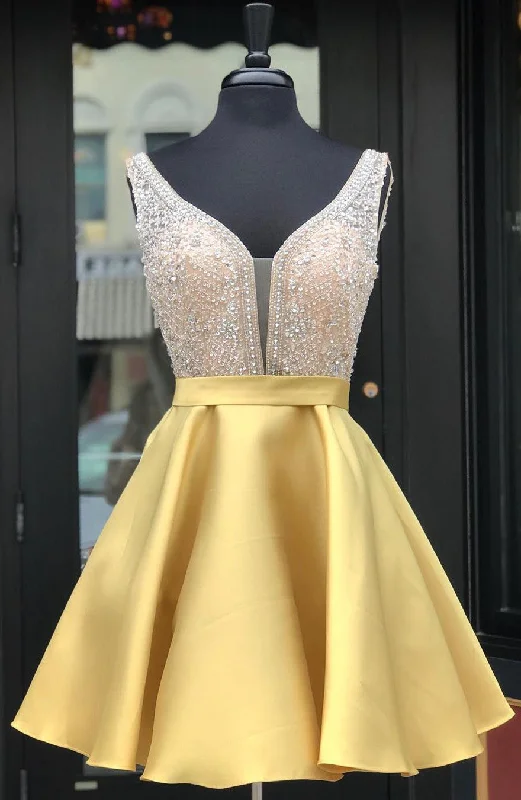 Fashion Essentials Women Beads Prom Dresses Short Cocktail Gowns Girls Homecoming Dresses Short Graduation Dress YHD061