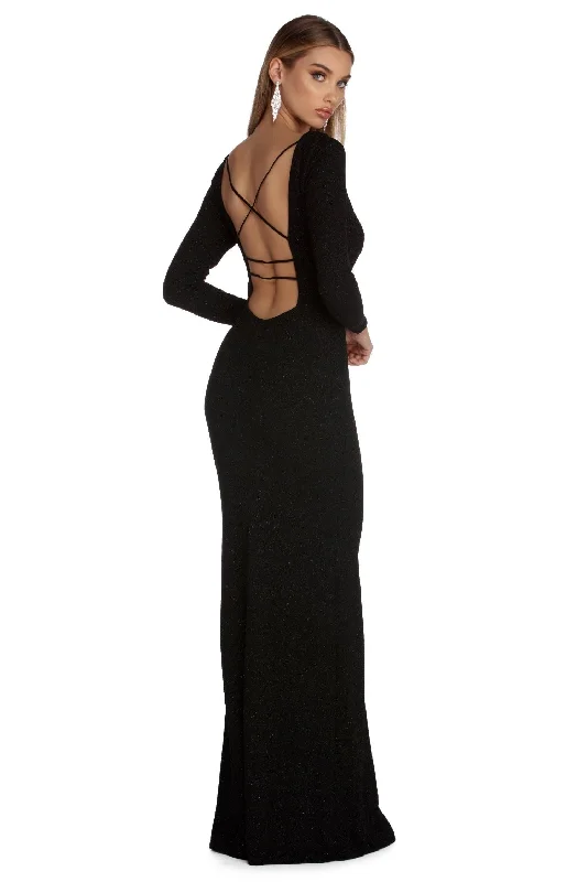 Incredible Savings For A Limited Period Kyleigh Formal Open Charming Back Glitter Dress