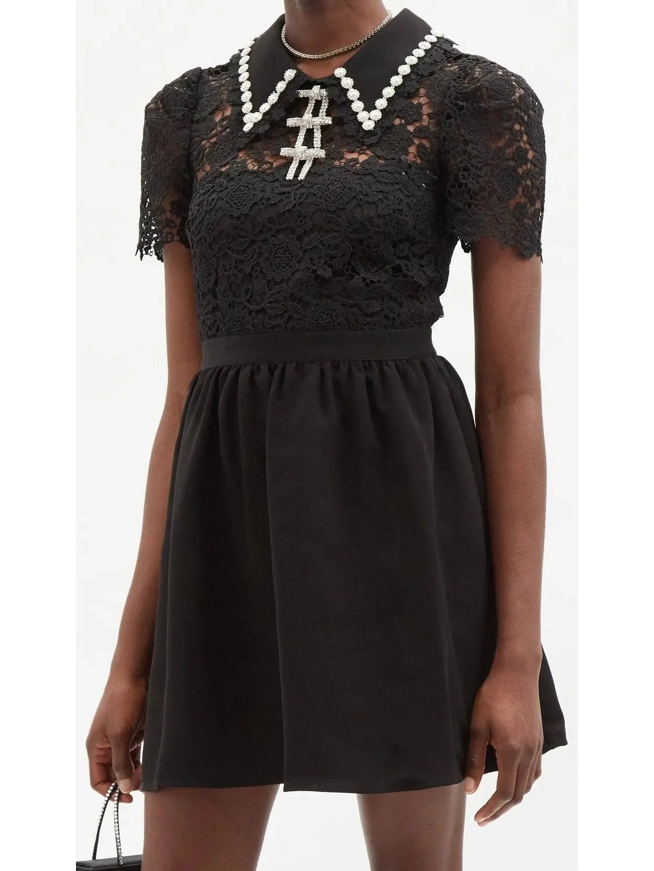 Odd Size Clearance Sale Embellished Guipure Lace Mini Dress