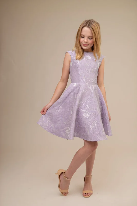 Online Boutiques Affordable Lilac Floral Cap Sleeve Dress