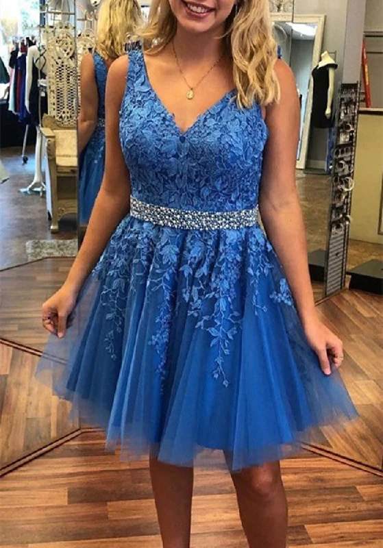 Street Style Fashion Women Lace Prom Dresses Short Cocktail Gowns Girls Appliques Homecoming Dresses Short Graduation Dress YHD028