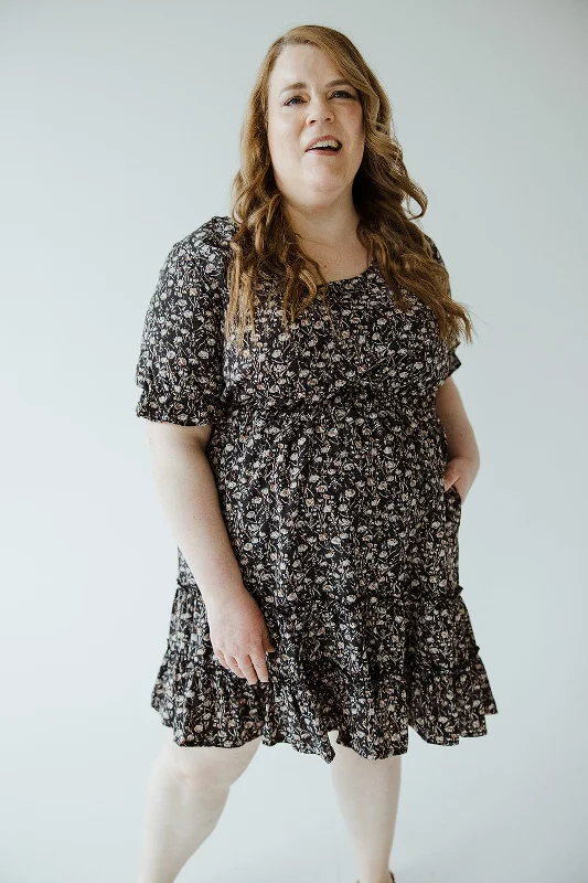 Flash Sale Event SCOOP NECK KNEE LENGTH FLORAL DRESS