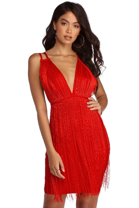 Elegant Fashion Offers Frances Dapper Stylish In Fringes Dress